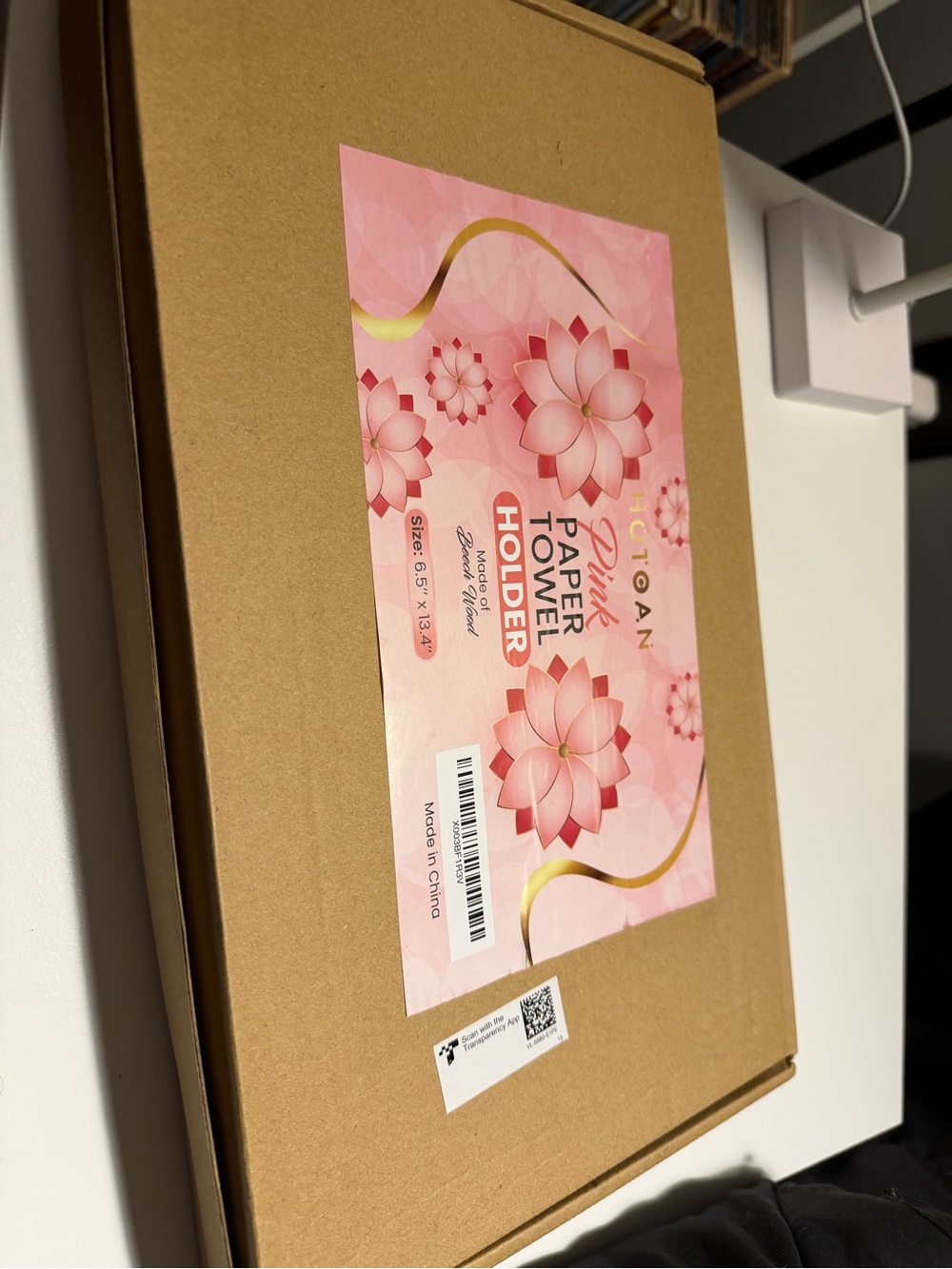 Pink Paper Towel Holder
